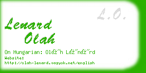 lenard olah business card